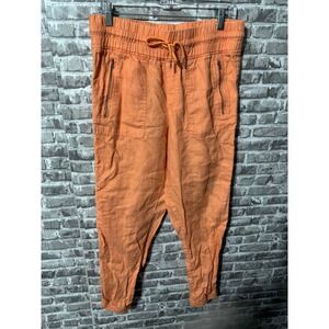 Athleta Orange Cargo‎ Linen Pant
